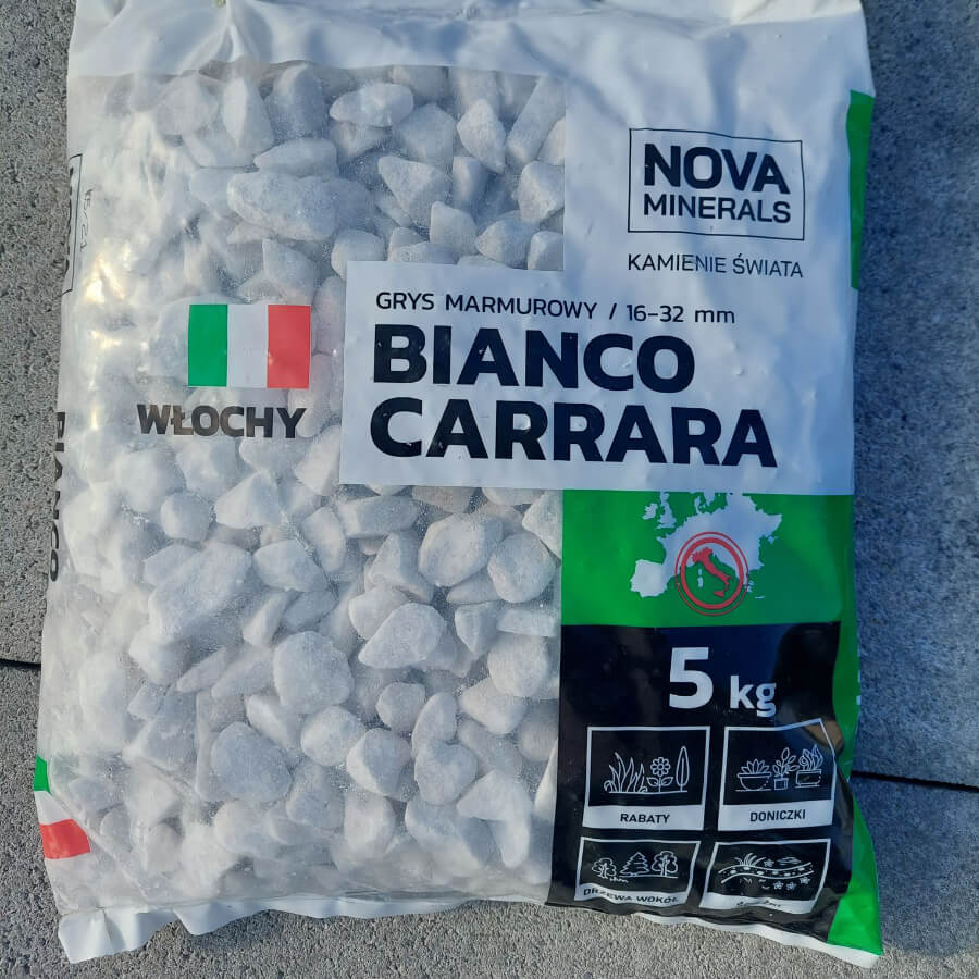 Grys marmurowy Bianco Carrara 16-32 mm 5kg