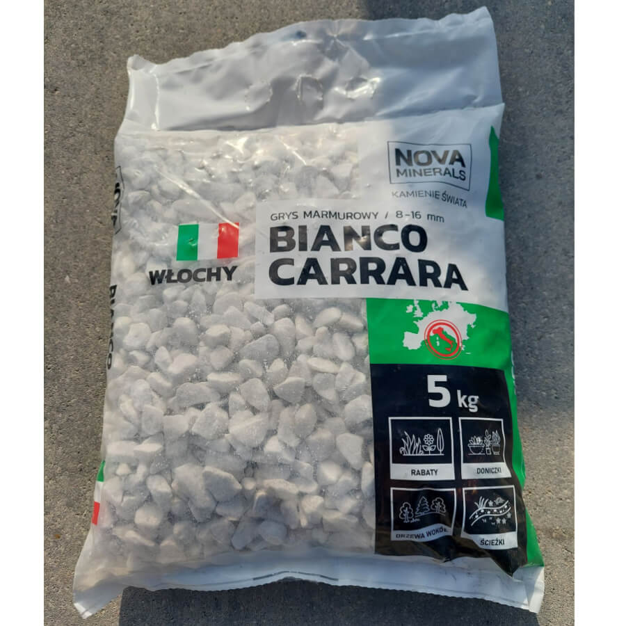 Grys marmurowy Bianco Carrara 8-16 mm 5kg