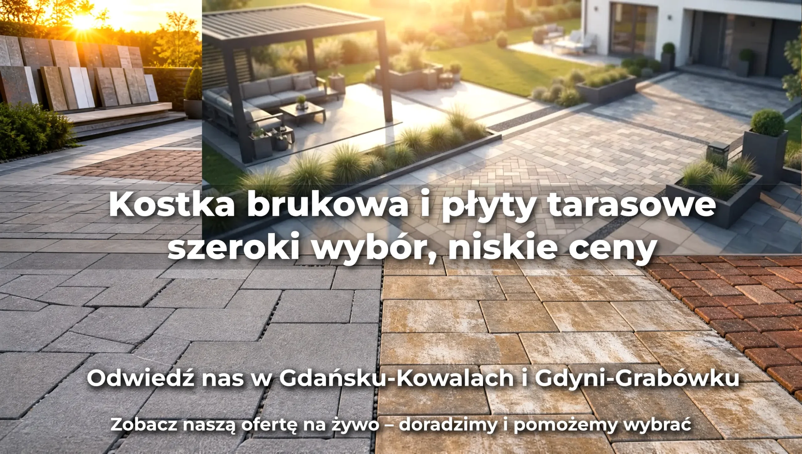 main-page-top-kostka-plyty Ekspozycja kostki brukowej i kamienia w salonie SKB Strefa Kamienia w Gdańsku-Kowalach